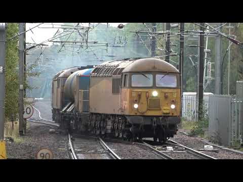 Colas Rail 56094 and 56078 Rail Head Treatment Train passing Barnt Green