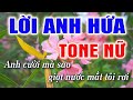 Lời Anh Hứa Karaoke Tone Nữ Nhạc Sống 1990