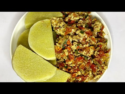Healthy Nigerian Breakfast: egg Sauce and Yam || How To Make Egg Sauce