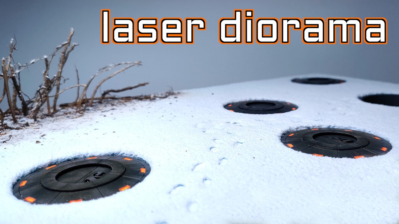I made a SCI-FI snow DIORAMA inspired by Simon Stålenhag | Ortur F10 laser engraver