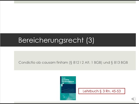 Gesetzliche Schuldverhältnisse - Bereicherungsrecht (3)
