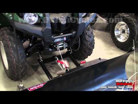 Warn Winch & Plow Blade demonstration - Yamaha Grizzly 550 & Kawasaki Brute Force 750