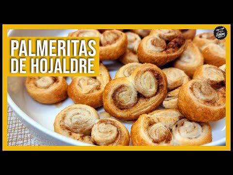 😋 PALMERITAS dulces DE HOJALDRE 🥨 con un toque de CANELA ¡PALMIERS en 10 MINUTOS!