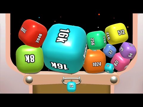Merge 2048 Cube 3D. Unlock 16384 (16k)