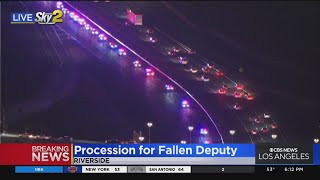 Procession for slain deputy comes to an end as body delivered to coroner's office