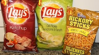 From Canada Part I: Lay’s Ketchup and Dill Pickle & Hostess Hickory Sticks