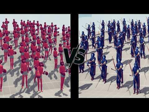 100X BOXERS VS 100X RANGED UNITS   TOTALLY ACCURATE BATTLE SIMULATOR