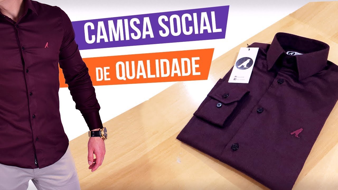 Camisa Social Masculina Levok - Para quem é magro - Slim Fit - Camisa Horus