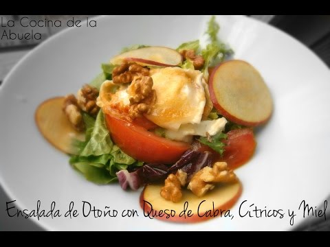 Ensalada de Otoño con Queso de Cabra, Cítricos y Miel