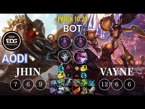 EDG Aodi Jhin vs Vayne Bot - KR Patch 10.23