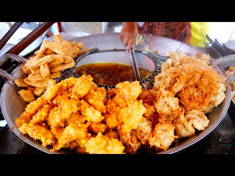 Vegetarian food Fried Spring Rolls, Fried Tofu, Fried Taro - Plant-based​ Food | Thai street food