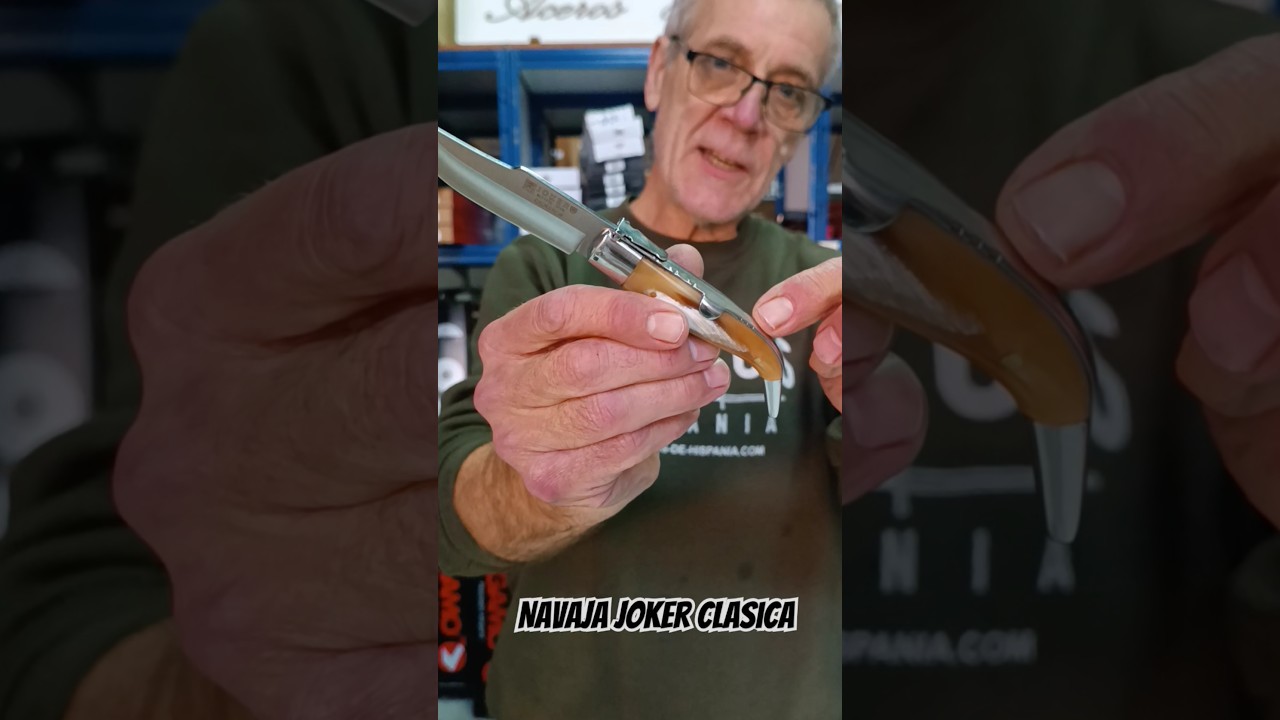 CLASSICAL FOLDING KNIFE FROM ALBACETE BULL HORN HANDLE BLADE LENGTH 8 CM