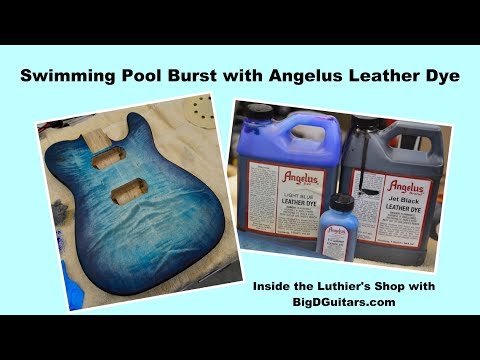 DIY Swimming Pool Burst on a Guitar Wildwood Maple with Angelus Leather Dye
