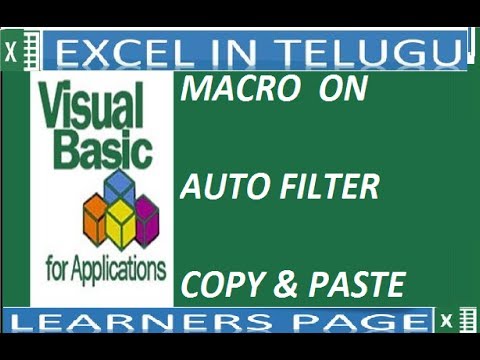 Excel VBA in Telugu - Record Macro for Auto filter ,Sub Total