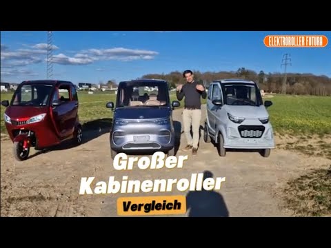 Large cabin scooter comparison 2025, E-cabin scooter Flow, Cruise, Electron E-Mobil electric vehicle