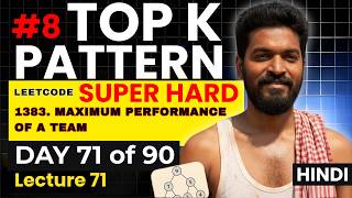 YouTube video 'Day 71/90 |⚡🔥(LeetCode 1383) Maximum Performance of a Team (Brute → Heap) 🚀#8 #topk'