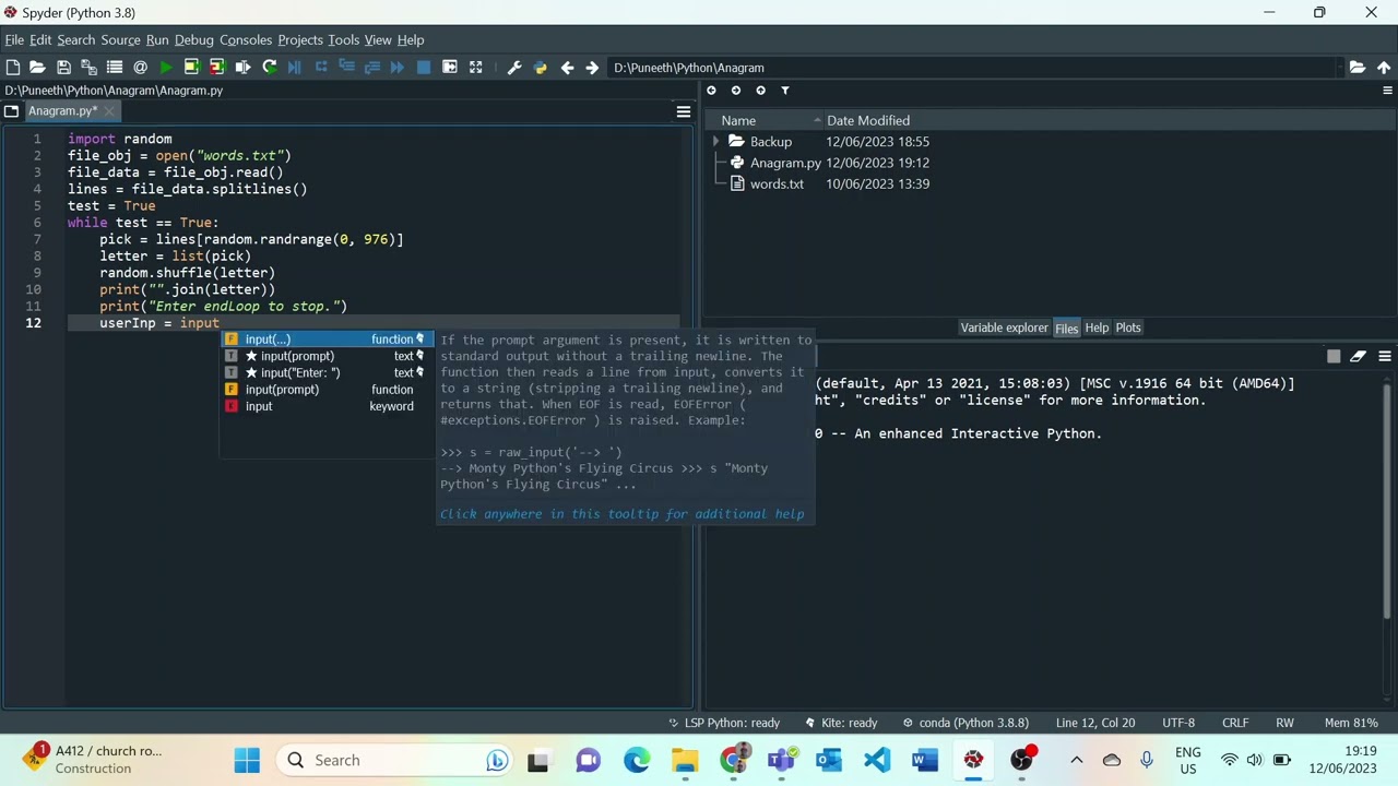 Anagrams Generator - Python Beginner Projects
