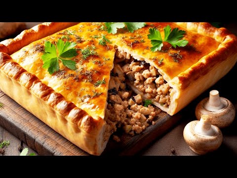 EASY Ground Pork Pie Recipe (HOW to Make Pork Pie with Mushrooms)