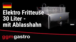 Friteuse électrique professionnelle - 20,4L - 5kW - avec robinet de vidange