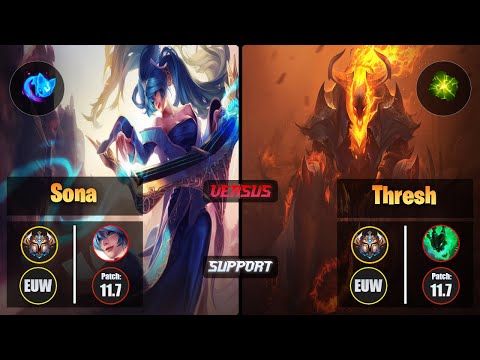 Challenger SONA [Summon Aery] (Support) VS  THRESH - Challenger EUW Patch 11.7