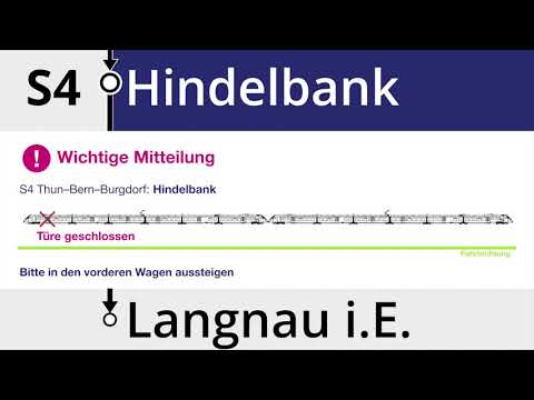 BLS Ansage • Hindelbank, bitte weiter vorne aussteigen (Perron zu kurz)
