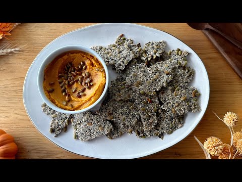 Gluten-Free Pumpkin Seed Crackers and Pumpkin Hummus Recipe