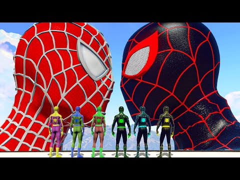 Spider-Man 2002 Army vs Team Spiderman PS5 | Green Spiderman, Yellow Spiderman - What If