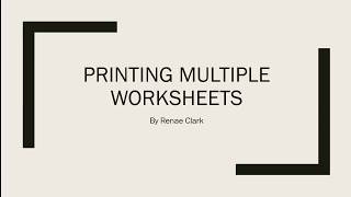 Printing Multiple Worksheets