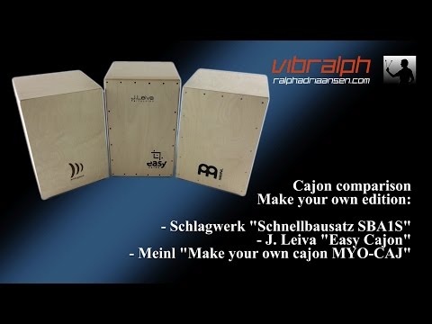 Comparison: Make your own cajons / Schlagwerk CBA1S - J. Leiva Easy Cajon - Meinl MYO-CAJ