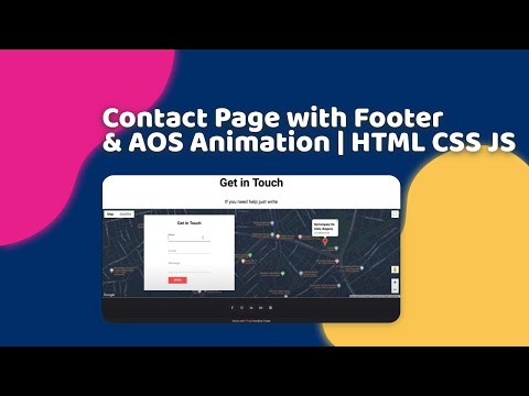 Contact Page with Footer & AOS Animation | HTML, CSS, JS, AOS Animation