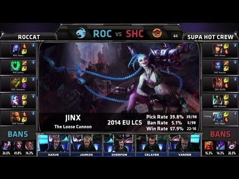 Roccat vs SUPA HOT CREW | Season 4 EU LCS Spring 2014 Super Week W11D1 G2 | ROC vs SHC Full game HD