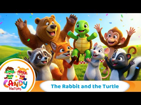 Candy Heroes - The Rabbit and the Turtle | Aesop's Fable Song for Kids - Slow & Steady Wins!