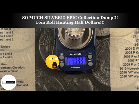 SO MUCH SILVER!!! EPIC Collection Dump!!! Coin Roll Hunting Half Dollars!!!