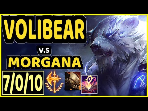 VOLIBEAR vs MORGANA - 7/0/10 KDA JUNGLE GAMEPLAY - NA Ranked MASTER