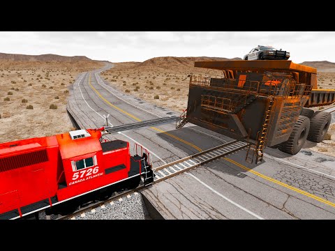 Train vs The Biggest Truck in The World Belaz - BeamNG.drive