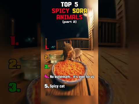 Top 5 spicy eating animals sora 2 videos Part 2 #sora #funny #ranking #animals