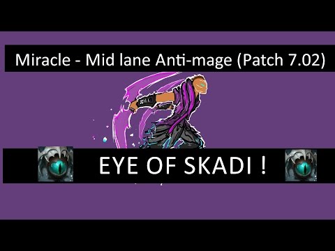 Miracle #1 Anti-mage Mid Lane ( Patch 7.02 ) EYE OF SKADI! [ Pro Dota 2 Ranked Gameplay ]