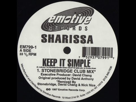 Sharissa - Keep It Simple (stonebridge club mix) Emotive records 1997