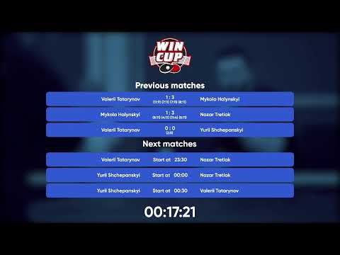 22:30 Valerii Tatarynov 0-3 Yurii Shchepanskyi West 5 WIN CUP 13.12.2022 | TABLE TENNIS WINCUP