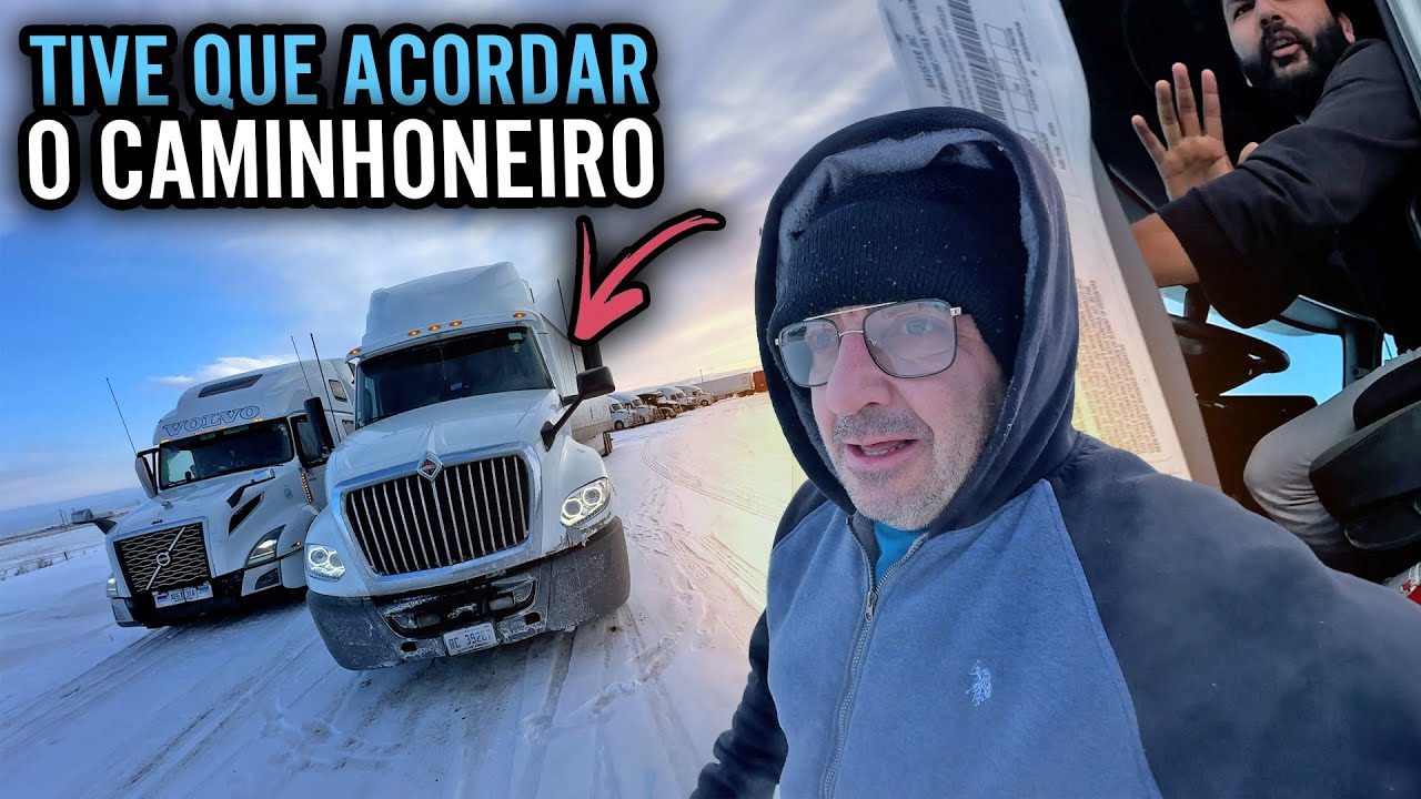 TIVE QUE INCOMODAR O IRMÃO CAMINHONEIRO 😰 MUITO FRIO OS CAMINHÕES NUNCA DESLIGAM 😱