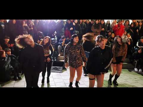 20200118. LOVELY SCHOOLGIRLS. 4MINUTE 'HOT ISSUE' COVER. CUTE FRESH BUSKING.