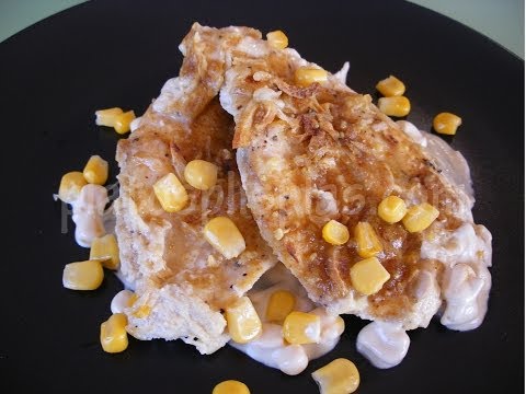 Pollo a la crema de cebolla