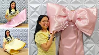 🎀 NINGUÉM ACREDITA QUE É TÃO FÁCIL! Como Fazer um Laço Gigante de Tecido Perfeito para Decoração