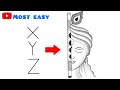 How to draw Lord Krishna half face | Easy drawing for beginners | Lord shree Krishna drawing Easy