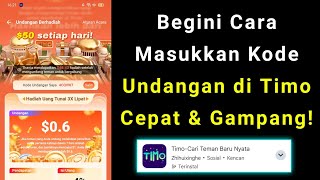 Cara Mengisi Kode Undangan Di Timo | Cara Memasukan Kode Undangan Di Timo