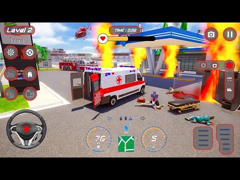 Ambulance Van Emergency Driving 2024 - 911Helicopter Rescue Flight Simulator - AndroidGamePlay #3