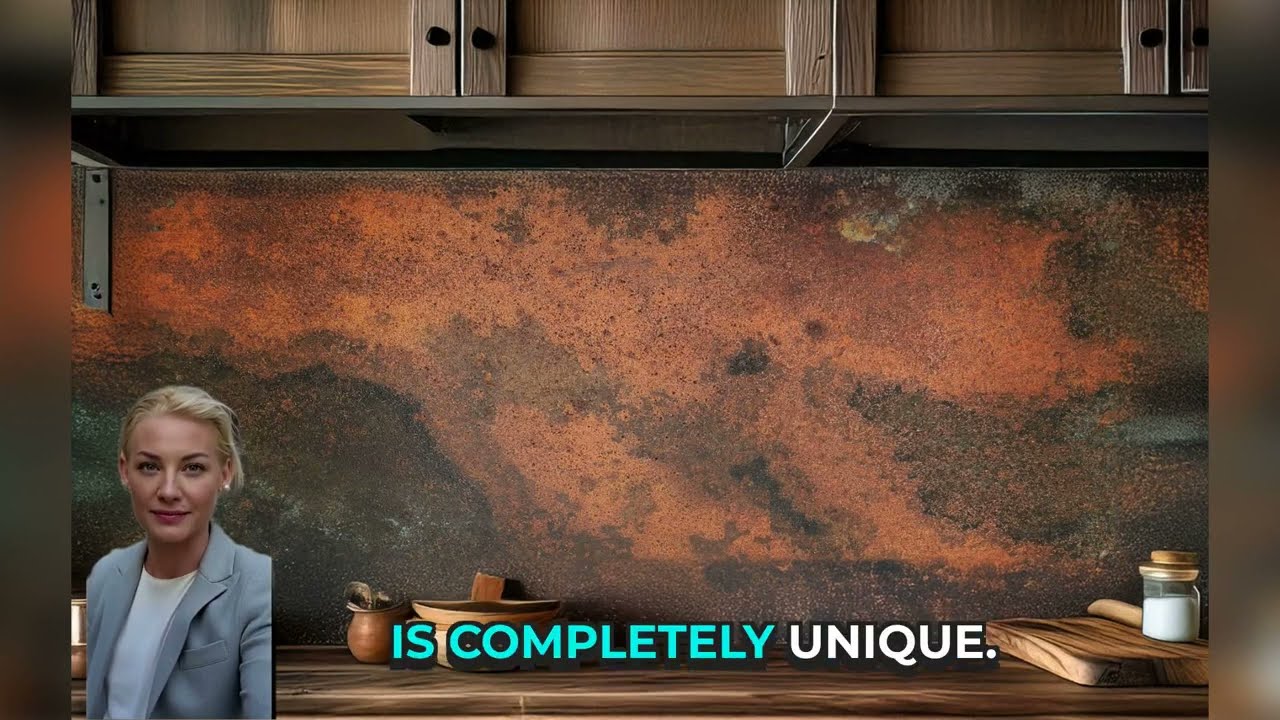 Real Copper Backsplash Panel – Handmade Metal Wall Art for Kitchen  – Eternal Copper Inferno