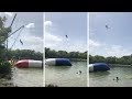 Man Launches Pal's Into Air Jumping By On Inflatable