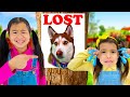 Jannie and Ellie Lost Their Pet Dog | Kids Look for Their Dogs Animal Story