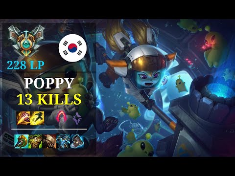 Poppy Jungle vs Taliyah - 13 kills - Sanspareii KR Master (228 LP) Patch 11.3